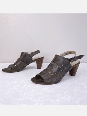 FIDJI Slingback Sandals Cut Out Leather Pumps